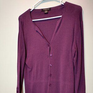 August Silk Cardigan Sweater Size M